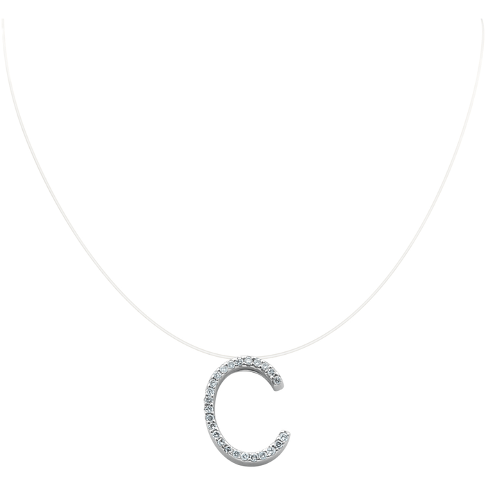 Invisible Initial Diamond Necklace-Necklace-cocobycaroline.myshopify.com-Cocobycaroline