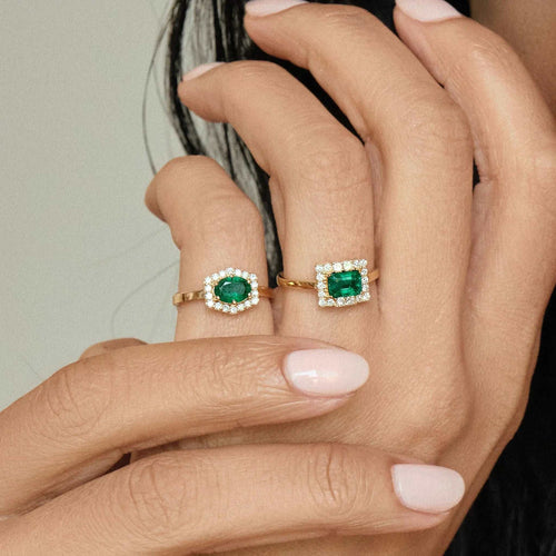 Ring Emerald Diamond Ring Cocobycaroline Cocobycaroline