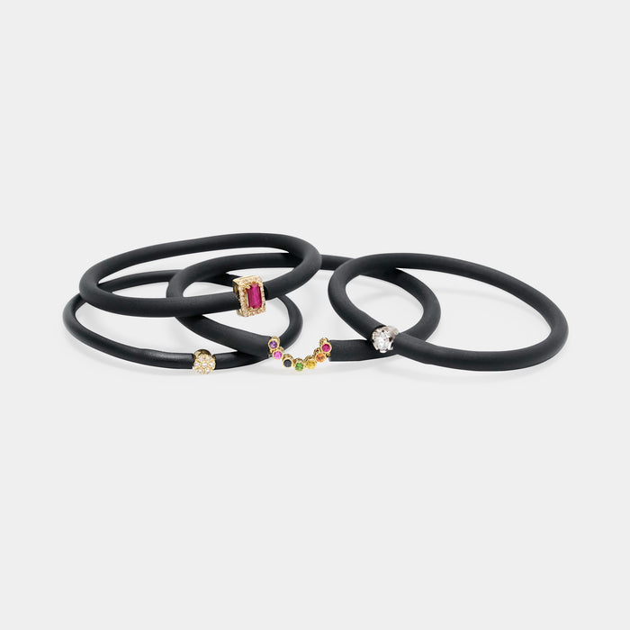 Multi Color Rainbow Rubber Bracelet
