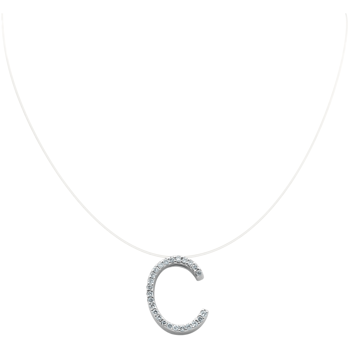 Invisible Initial Diamond Necklace freeshipping - Cocobycaroline