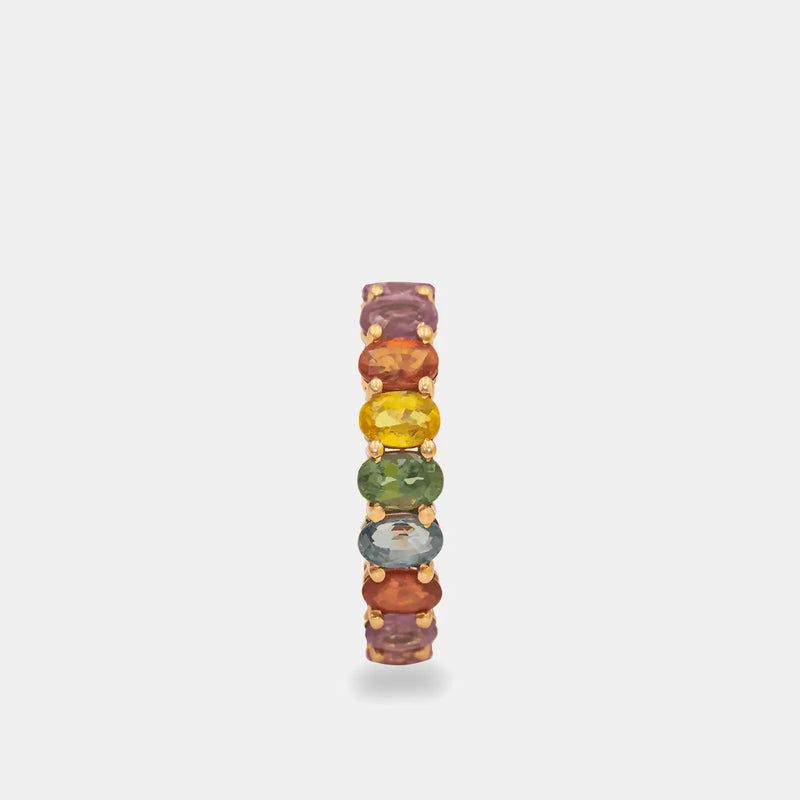 Ring Rainbow Multi Color Sapphire Eternity Band Cocobycaroline Cocobycaroline